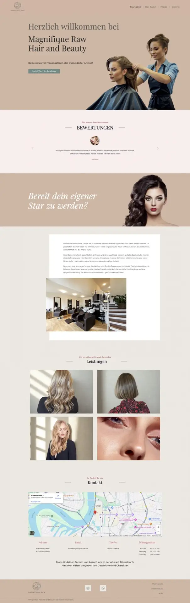 Screenshot der Webseite eines Friseur als Kundenreferenz