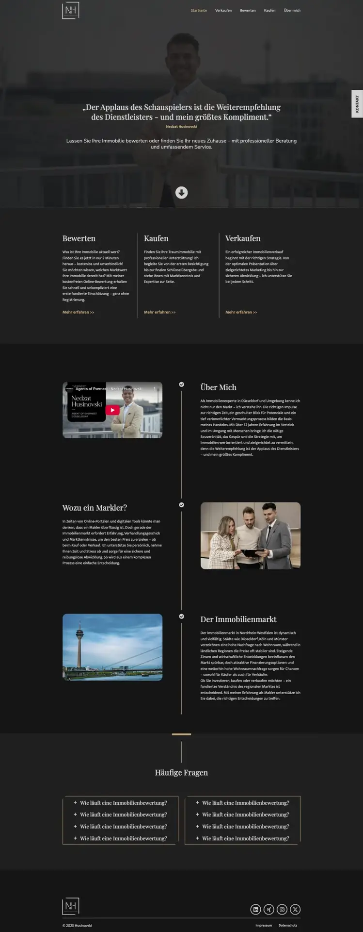 Screenshot der Webseite eines Immobilienmakler als Kundenreferenz