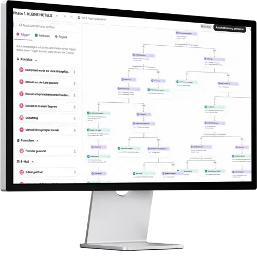 Automatisierungsprozess in einer Software visualisiert auf Desktop-Monitor